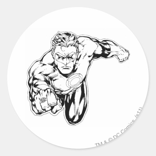Comic Style, vooraan, zwart en wit Ronde Sticker (Voorkant)