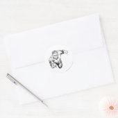Comic Style, vooraan, zwart en wit Ronde Sticker (Envelop)