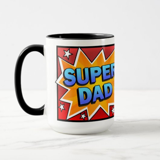 Comic Super Dad Foto van Kinderen Mok (Links)