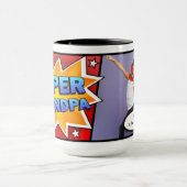 Comic Super Grandpa Foto van Grandchildren Mok (Midden)