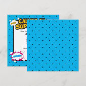 Comic Super Hero Baby shower Girl Kaart (Voorkant / Achterkant)