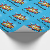 Comic Super Hero Birthday Gift Wrap Cadeaupapier (Hoek)