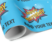 Comic Super Hero Birthday Gift Wrap Cadeaupapier (Rol Hoek)