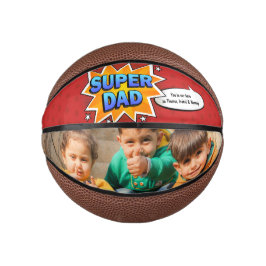 Comic Super Hero Dad vaderdag van Kinderen Basketbal