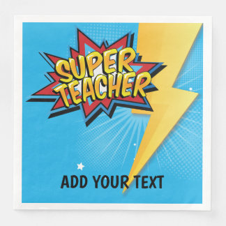 Comic Super Hero Teacher Lunch Servet