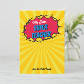 COMIC SUPER TEACHER cadeaubon kaarthouder Kaart (Staand voorkant)