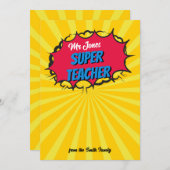 COMIC SUPER TEACHER cadeaubon kaarthouder Kaart (Voorkant / Achterkant)