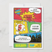 Comic Superheld Birthday Uitnodiging (Voorkant)