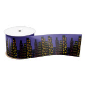 Comic Superheld Buildings City Skyline Ribbon Satijnen Lint (Spoel)
