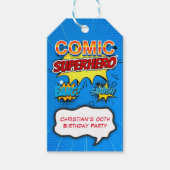 Comic Superhero 00th verjaardagsfeestje Dank je Cadeaulabel (Voorkant)