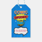 Comic Superhero 00th verjaardagsfeestje Dank je Cadeaulabel (Achterkant)
