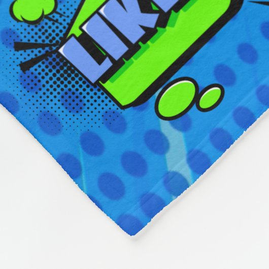 Comic Superhero Blauw Verjaardag Custom Gift Fleece Deken (Hoek)