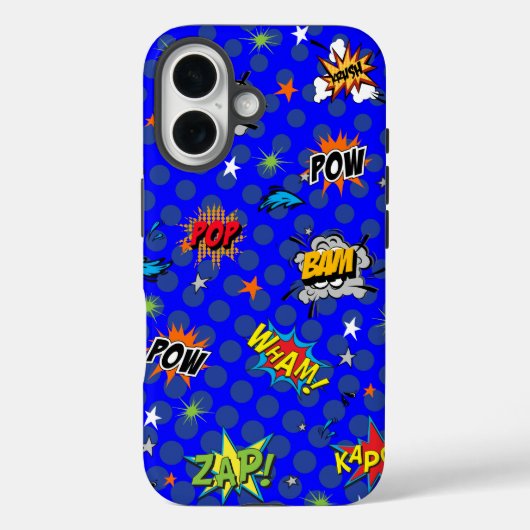 Comic Superhero Blue Case-Mate iPhone Case (Achterkant)