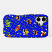 Comic Superhero Blue iPhone 16 Hoesje (Achterkant horizontaal)