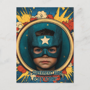 Comic Superhero Circular Briefkaart