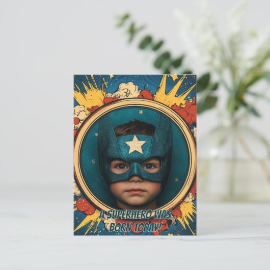 Comic Superhero Circular Briefkaart (Staand voorkant)