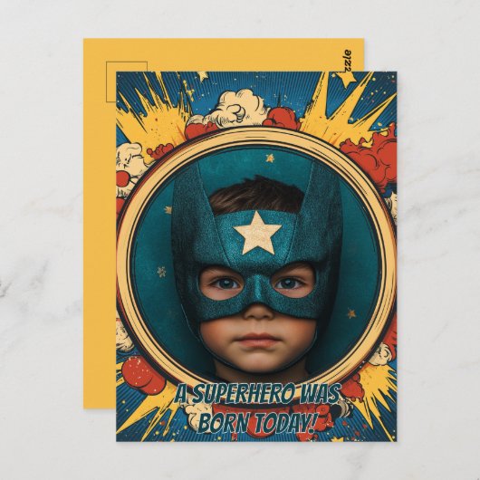 Comic Superhero Circular Briefkaart (Voorkant / Achterkant)