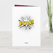 Comic Superhero Flying Photo Birthday Card Kaart (Achterkant)