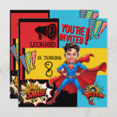 Comic Superhero-karikatuur Kaart (Voorkant / Achterkant)