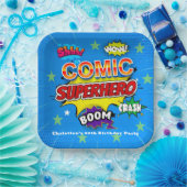 Comic Superhero Strip 00th Verjaardagsfeest Papieren Bordje (Feest)