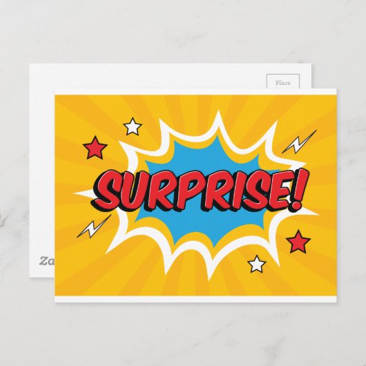 Comic Surprise Bubble Briefkaart (Voorkant / Achterkant)