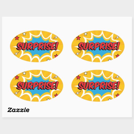 Comic Surprise Burst Ovale Sticker (Vel)
