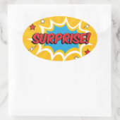 Comic Surprise Burst Ovale Sticker (Tas)