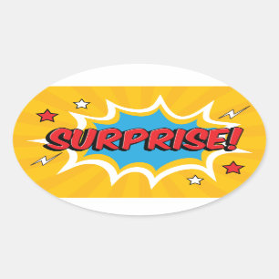 Comic Surprise Burst Ovale Sticker