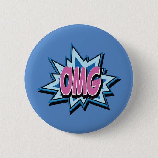 Comic Text "OMG" Button Badge (Voorkant)