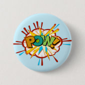 Comic Text Pow! Superheld Cartoon Book Ronde Button 5,7 Cm (Voorkant)
