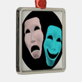 Comic Theater-maskers Metalen Ornament (Rechts)