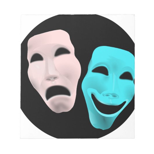 Comic Theater-maskers Notitieblok (Voorkant)