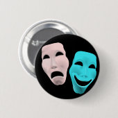 Comic Theater-maskers Ronde Button 5,7 Cm (Voorkant /achterkant)