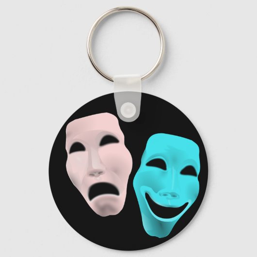 Comic Theater-maskers Sleutelhanger (Voorkant)