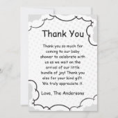 Comic Theme Baby shower Flat Dank u kaart (Voorkant)