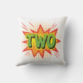 Comic Theme Peuter Nichtje Nephew 2e verjaardag Kussen (Achterkant)