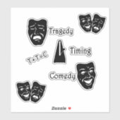 Comic Timing-vergelijkingsmaskers Theater Sticker (Vel)
