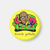 Comic Toon Couch Potato Magneet (Voorkant)