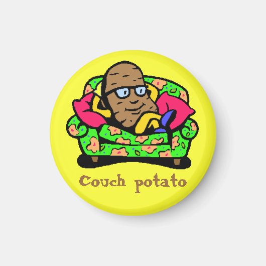 Comic Toon Couch Potato Magneet (Voorkant)