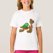 comic turtle green brown t-shirt (Voorkant)