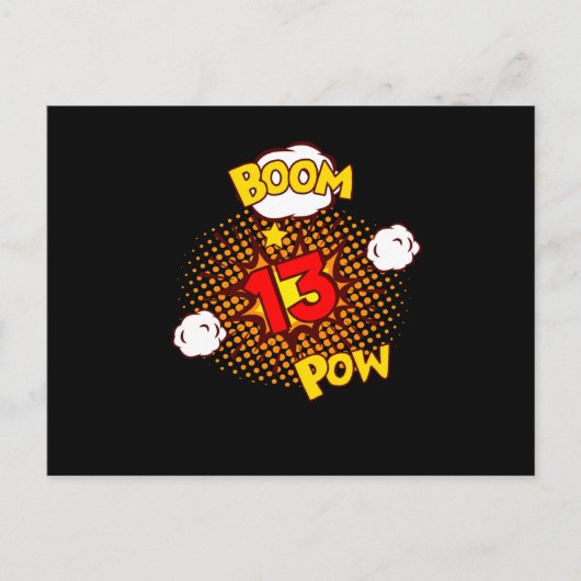 COMIC VERJAARDAG 13 13e Verjaardag 13 Jaar oud Com Briefkaart (Voorkant)