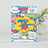 Comic verjaardagsuitnodiging kaart (Staand voorkant)