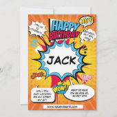 Comic verjaardagsuitnodiging kaart (Voorkant)