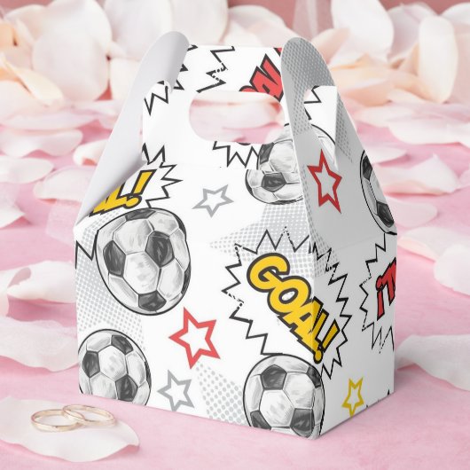 Comic Voetbal Doel Patroon – Retro Sport Bedankdoosjes (Huwelijk)