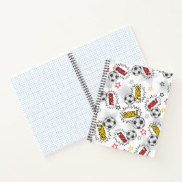 Comic Voetbal Doel Patroon – Retro Sport Notitieboek