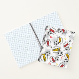 Comic Voetbal Doel Patroon – Retro Sport Notitieboek
