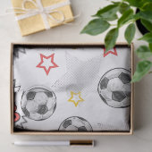 Comic Voetbal Doel Patroon – Retro Sport Tissuepapier (Geschenk)