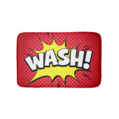 Comic "Wash!" Bath Mat - Red (Voorkant)