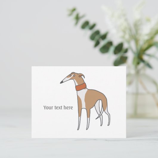Comic Whippet Dog  Briefkaart (Staand voorkant)