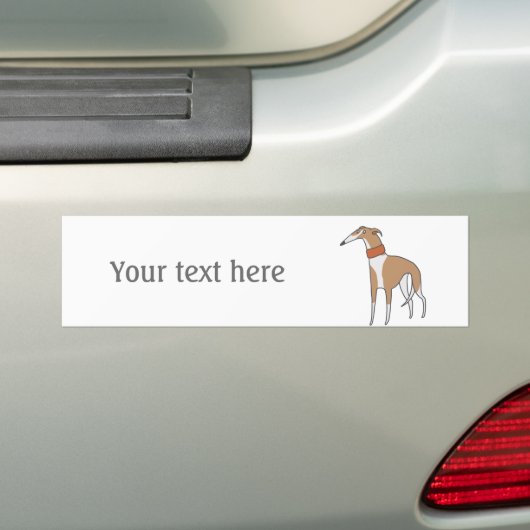 Comic Whippet Dog  Bumpersticker (Op auto)